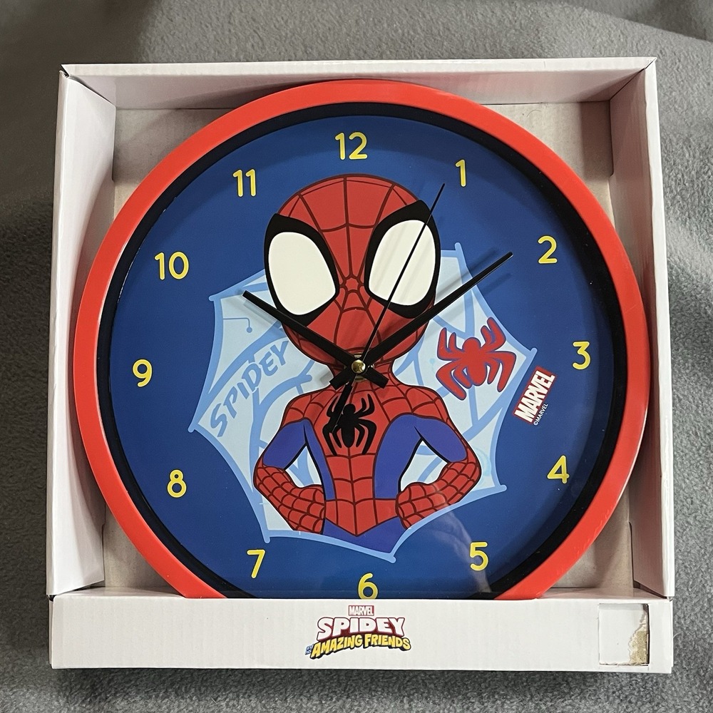 Marvel Spider-Man Wall Clock 10 Inch  Kids Clock Marvel Decor Spidey